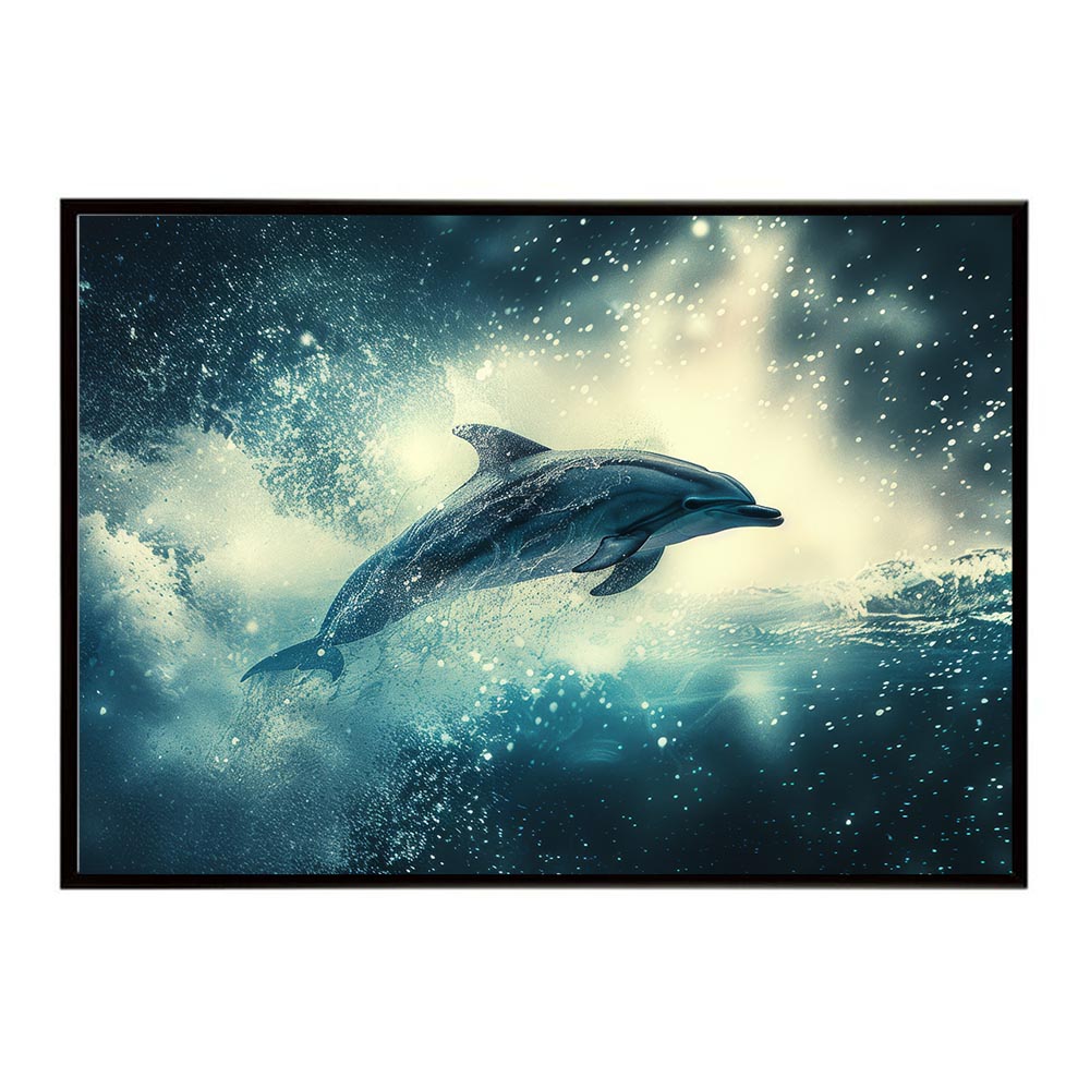 イルカ 海 ブルー ドルフィン 夏 ポスター クジラ シャチ 水族館 水中　南国 ハワイ 自然 サーフ用紙とサイズが選べる インテリア おしゃれ プリントポスター フォト オシャレ アート お洒落 特大 大きい【lh-poster-6052】