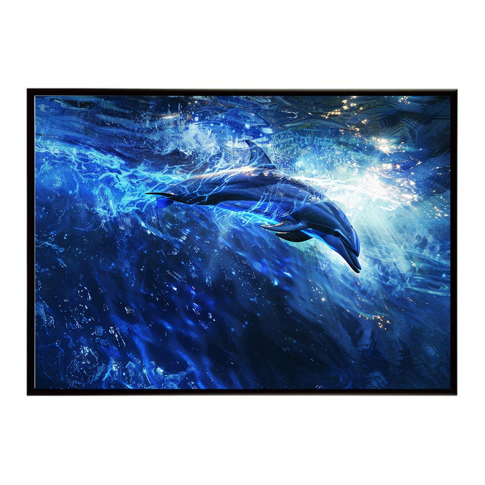 イルカ 海 ブルー ドルフィン 夏 ポスター クジラ シャチ 水族館 水中　南国 ハワイ 自然 サーフ用紙とサイズが選べる インテリア おしゃれ プリントポスター フォト オシャレ アート お洒落 特大 大きい【lh-poster-6054】