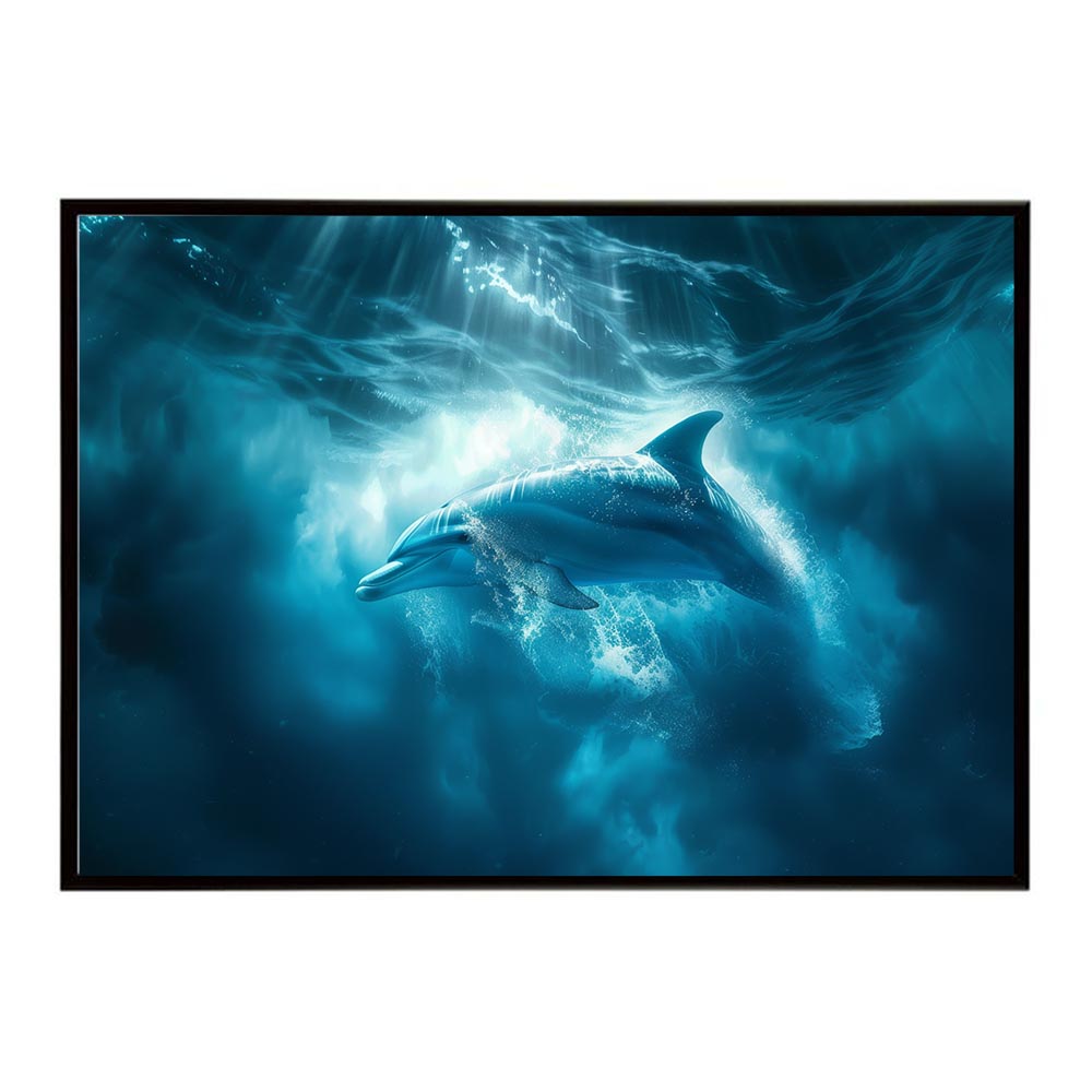 イルカ 海 ブルー ドルフィン 夏 ポスター クジラ シャチ 水族館 水中　南国 ハワイ 自然 サーフ用紙とサイズが選べる インテリア おしゃれ プリントポスター フォト オシャレ アート お洒落 特大 大きい【lh-poster-6071】