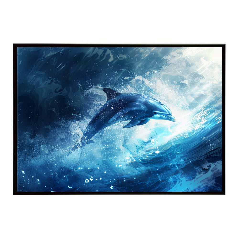 イルカ 海 ブルー ドルフィン 夏 ポスター クジラ シャチ 水族館 水中　南国 ハワイ 自然 サーフ用紙とサイズが選べる インテリア おしゃれ プリントポスター フォト オシャレ アート お洒落 特大 大きい【lh-poster-6072】