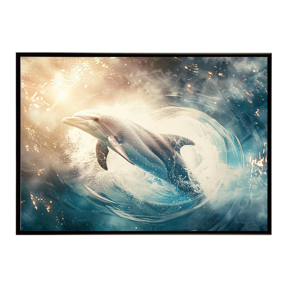 イルカ 海 ブルー ドルフィン 夏 ポスター クジラ シャチ 水族館 水中　南国 ハワイ 自然 サーフ用紙とサイズが選べる インテリア おしゃれ プリントポスター フォト オシャレ アート お洒落 特大 大きい【lh-poster-6074】