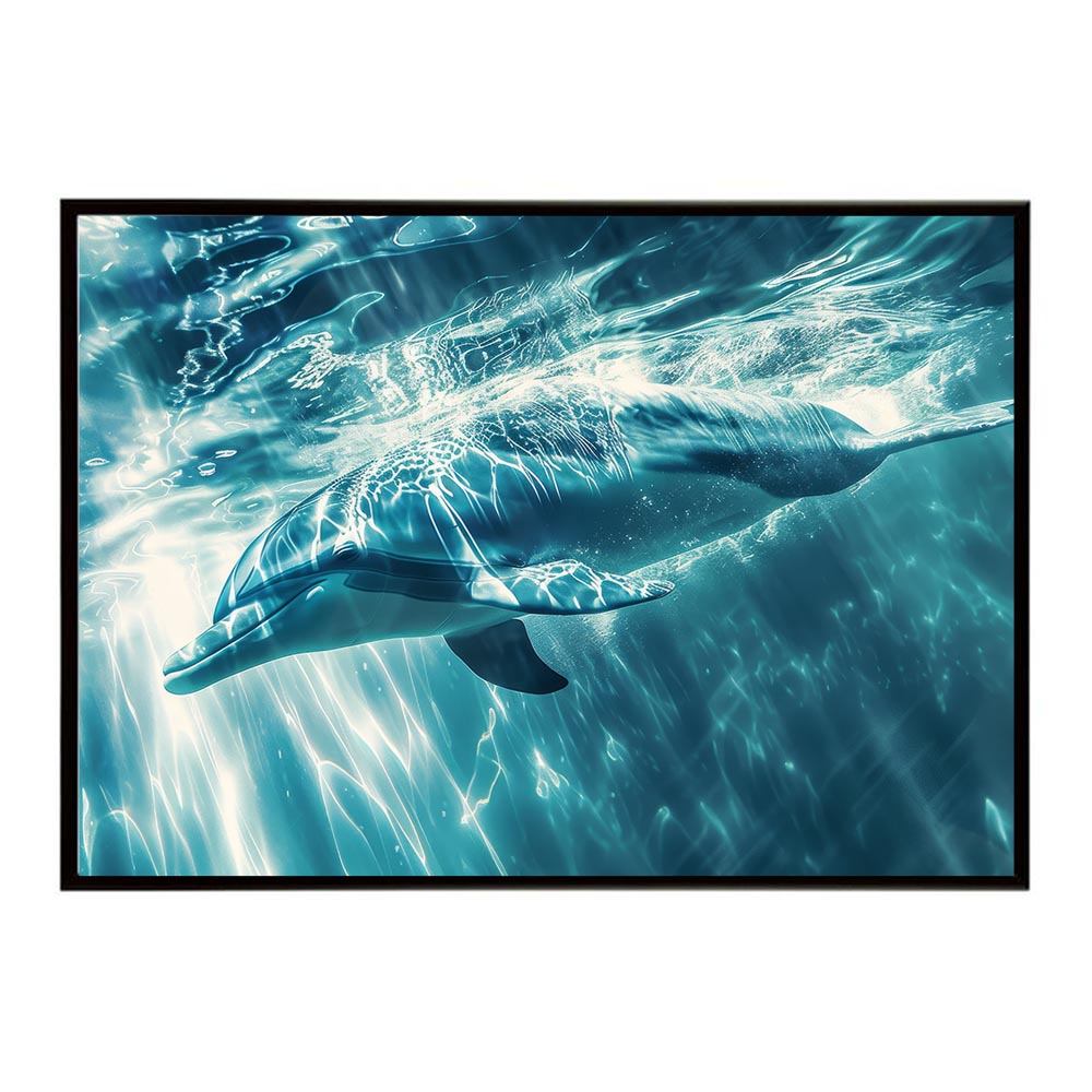 イルカ 海 ブルー ドルフィン 夏 ポスター クジラ シャチ 水族館 水中　南国 ハワイ 自然 サーフ用紙とサイズが選べる インテリア おしゃれ プリントポスター フォト オシャレ アート お洒落 特大 大きい【lh-poster-6085】