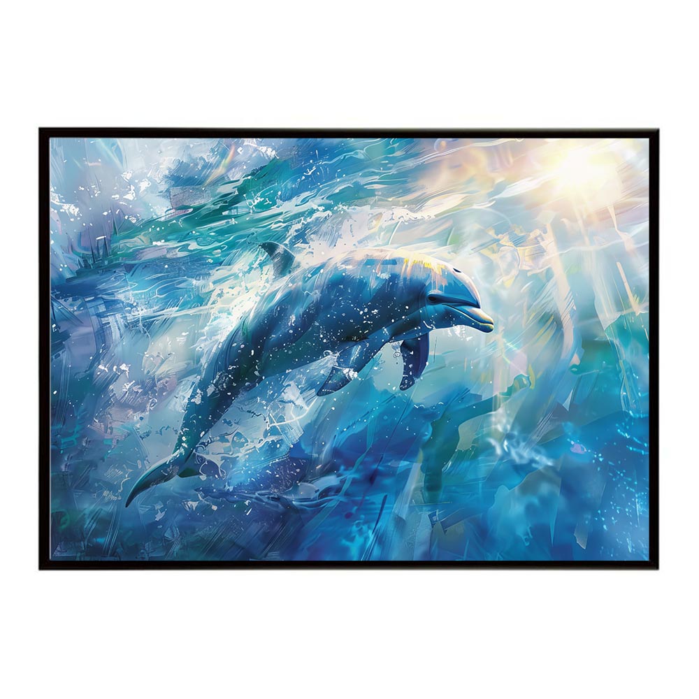 イルカ 海 ブルー ドルフィン 夏 ポスター クジラ シャチ 水族館 水中　南国 ハワイ 自然 サーフ用紙とサイズが選べる インテリア おしゃれ プリントポスター フォト オシャレ アート お洒落 特大 大きい【lh-poster-6087】