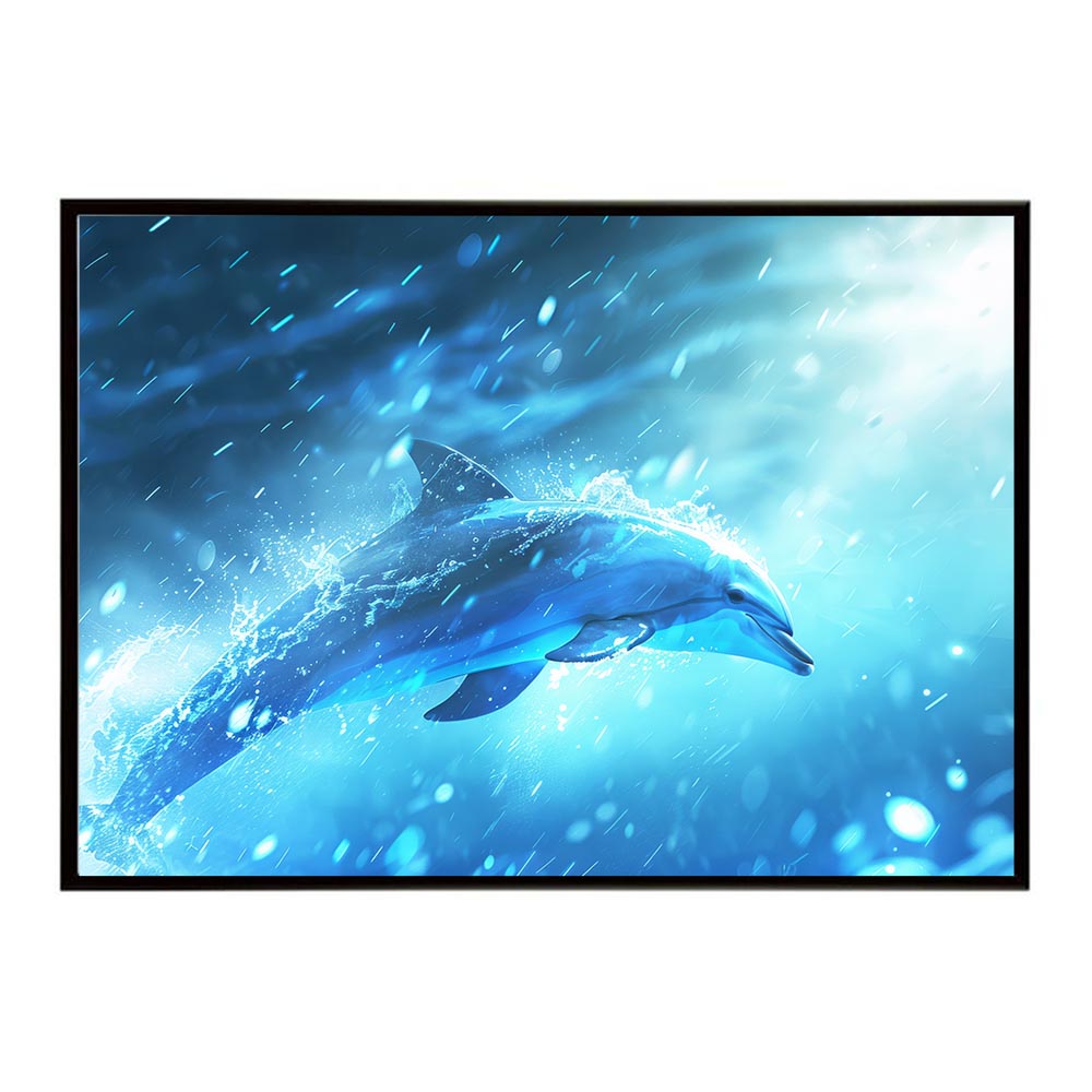 イルカ 海 ブルー ドルフィン 夏 ポスター クジラ シャチ 水族館 水中　南国 ハワイ 自然 サーフ用紙とサイズが選べる インテリア おしゃれ プリントポスター フォト オシャレ アート お洒落 特大 大きい【lh-poster-6090】