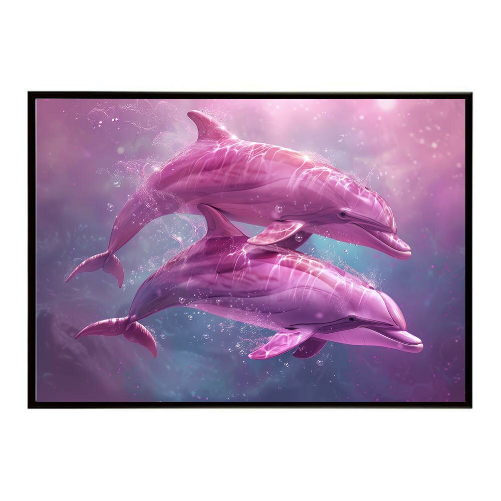 イルカ 海 ブルー ドルフィン 夏 ポスター クジラ シャチ 水族館 水中　南国 ハワイ 自然 サーフ用紙とサイズが選べる インテリア おしゃれ プリントポスター フォト オシャレ アート お洒落 特大 大きい【lh-poster-6096】