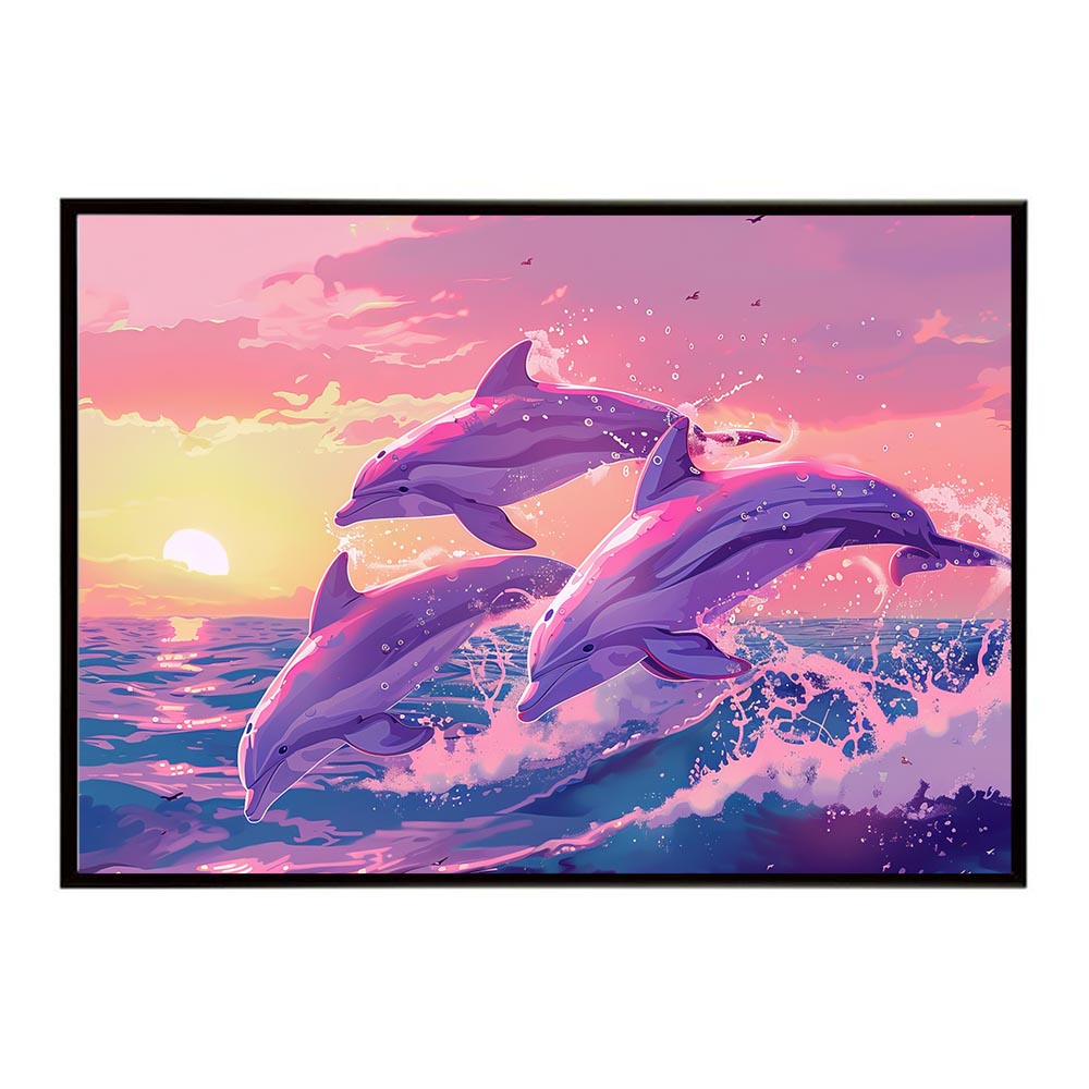 イルカ 海 ブルー ドルフィン 夏 ポスター クジラ シャチ 水族館 水中　南国 ハワイ 自然 サーフ用紙とサイズが選べる インテリア おしゃれ プリントポスター フォト オシャレ アート お洒落 特大 大きい【lh-poster-6097】