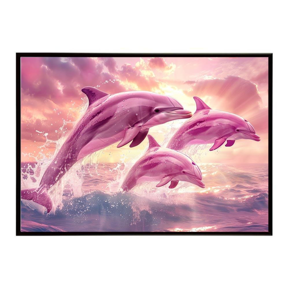 イルカ 海 ブルー ドルフィン 夏 ポスター クジラ シャチ 水族館 水中　南国 ハワイ 自然 サーフ用紙とサイズが選べる インテリア おしゃれ プリントポスター フォト オシャレ アート お洒落 特大 大きい【lh-poster-6105】