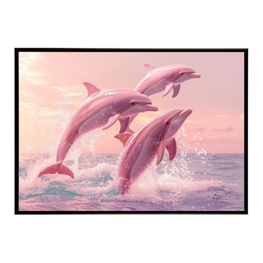 イルカ 海 ブルー ドルフィン 夏 ポスター クジラ シャチ 水族館 水中　南国 ハワイ 自然 サーフ用紙とサイズが選べる インテリア おしゃれ プリントポスター フォト オシャレ アート お洒落 特大 大きい【lh-poster-6117】