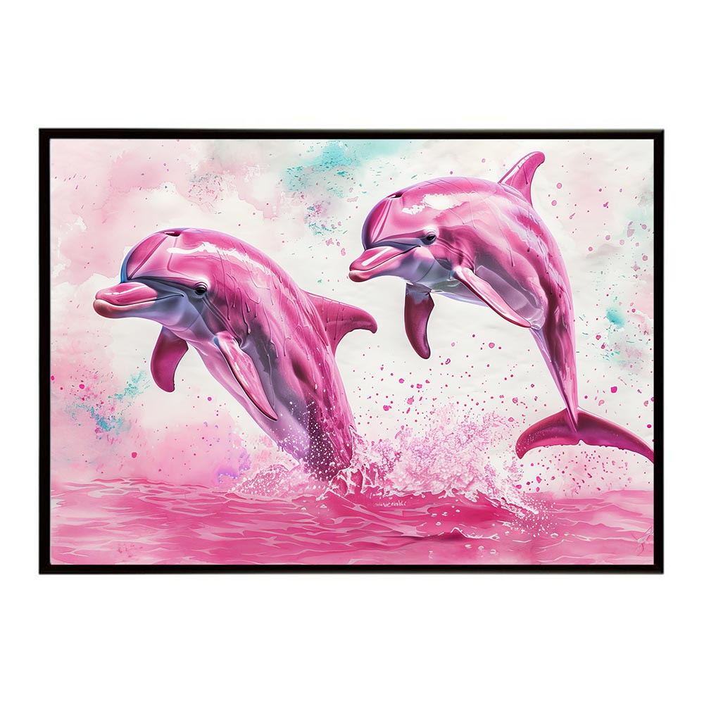 イルカ 海 ブルー ドルフィン 夏 ポスター クジラ シャチ 水族館 水中　南国 ハワイ 自然 サーフ用紙とサイズが選べる インテリア おしゃれ プリントポスター フォト オシャレ アート お洒落 特大 大きい【lh-poster-6119】