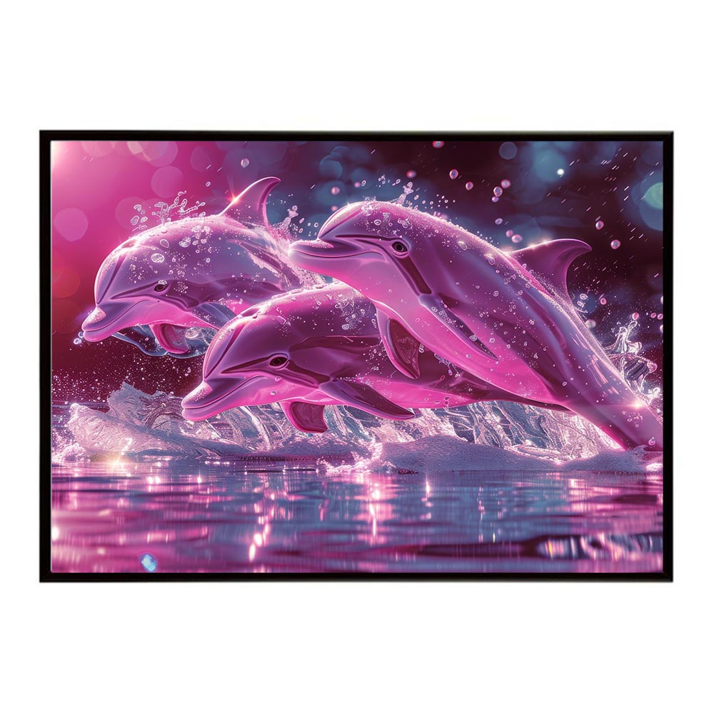 イルカ 海 ブルー ドルフィン 夏 ポスター クジラ シャチ 水族館 水中　南国 ハワイ 自然 サーフ用紙とサイズが選べる インテリア おしゃれ プリントポスター フォト オシャレ アート お洒落 特大 大きい【lh-poster-6122】