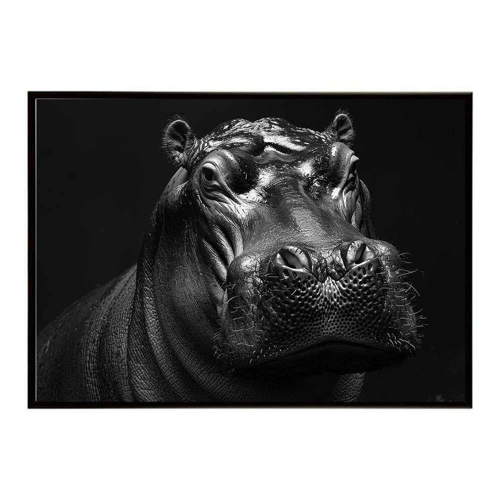 Rakuten - Hippopotamus カバ ヒポポタマス サバンナ アフリカ 草原 自然 ネイチャー 動物 アニマル 野生動物 写真ポスター インテリア おしゃれ プリントポスター フォト シンプル お洒落 特大 大きい/lh-poster-6517