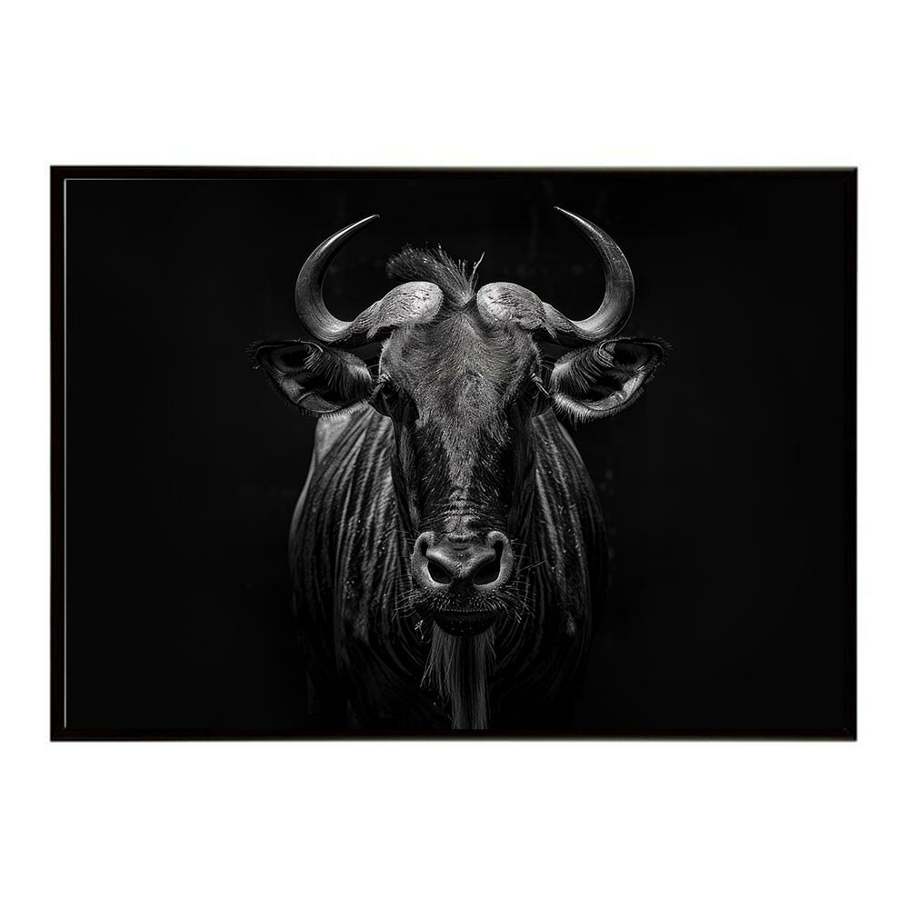 Wildebeest ヌー ヌーアンテロープ ワイルドビースト サバンナ アフリカ 草原 自然 ネイチャー 動物 アニマル 野生動物 写真 牛ポスター インテリア おしゃれ プリントポスター フォト シンプル お洒落 特大 大きい/lh-poster-7032