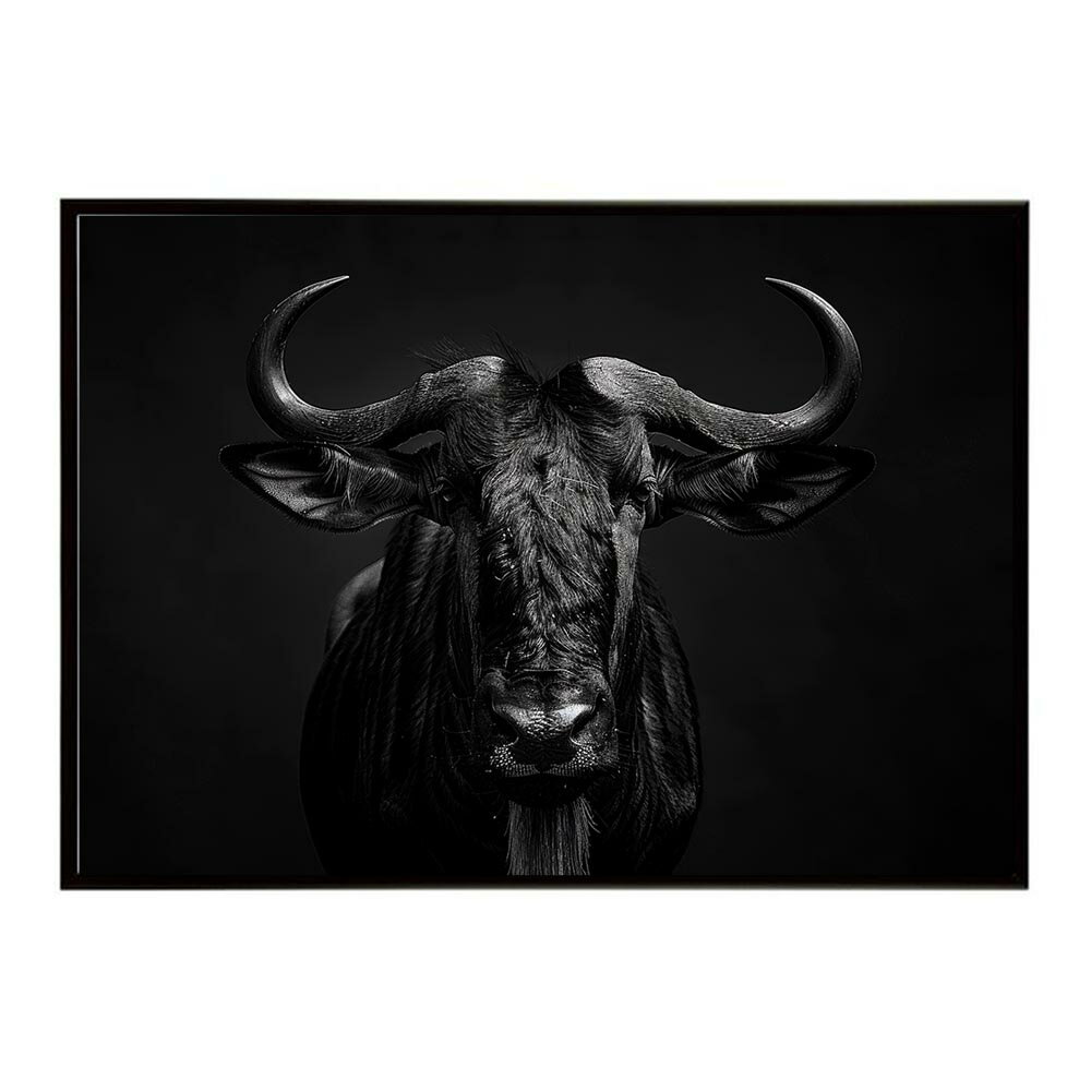 Wildebeest ヌー ヌーアンテロープ ワイルドビースト サバンナ アフリカ 草原 自然 ネイチャー 動物 アニマル 野生動物 写真 牛ポスター インテリア おしゃれ プリントポスター フォト シンプル お洒落 特大 大きい/lh-poster-7048