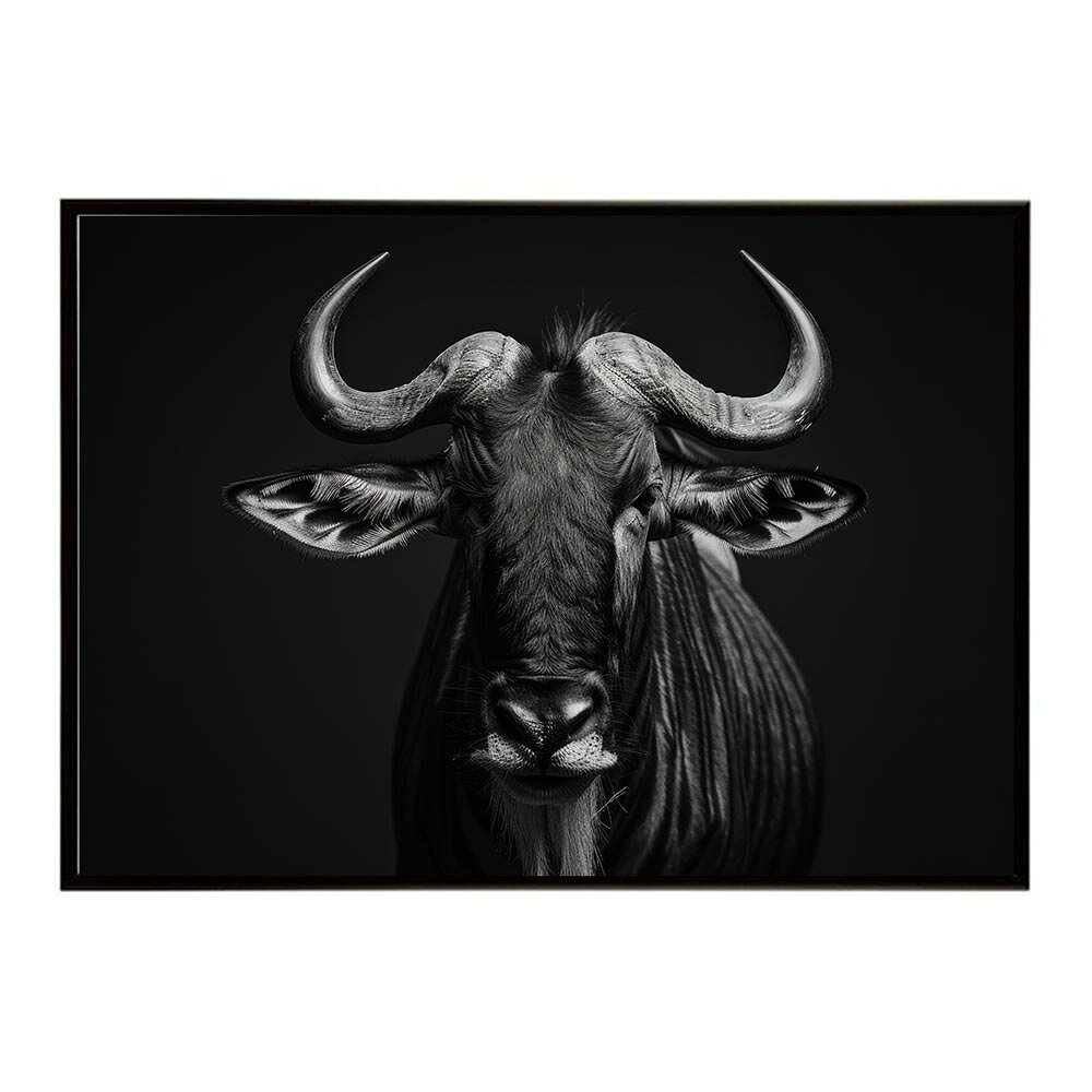 Wildebeest ヌー ヌーアンテロープ ワイルドビースト サバンナ アフリカ 草原 自然 ネイチャー 動物 アニマル 野生動物 写真 牛ポスター インテリア おしゃれ プリントポスター フォト シンプル お洒落 特大 大きい/lh-poster-7051