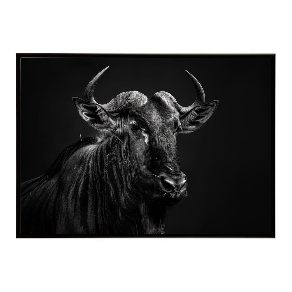 Wildebeest ヌー ヌーアンテロープ ワイルドビースト サバンナ アフリカ 草原 自然 ネイチャー 動物 アニマル 野生動物 写真 牛ポスター インテリア おしゃれ プリントポスター フォト シンプル お洒落 特大 大きい/lh-poster-7056