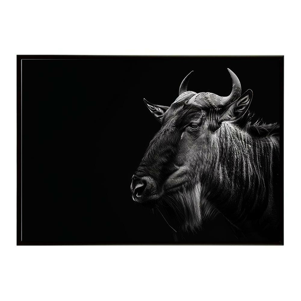 Wildebeest ヌー ヌーアンテロープ ワイルドビースト サバンナ アフリカ 草原 自然 ネイチャー 動物 アニマル 野生動物 写真 牛ポスター インテリア おしゃれ プリントポスター フォト シンプル お洒落 特大 大きい/lh-poster-7071