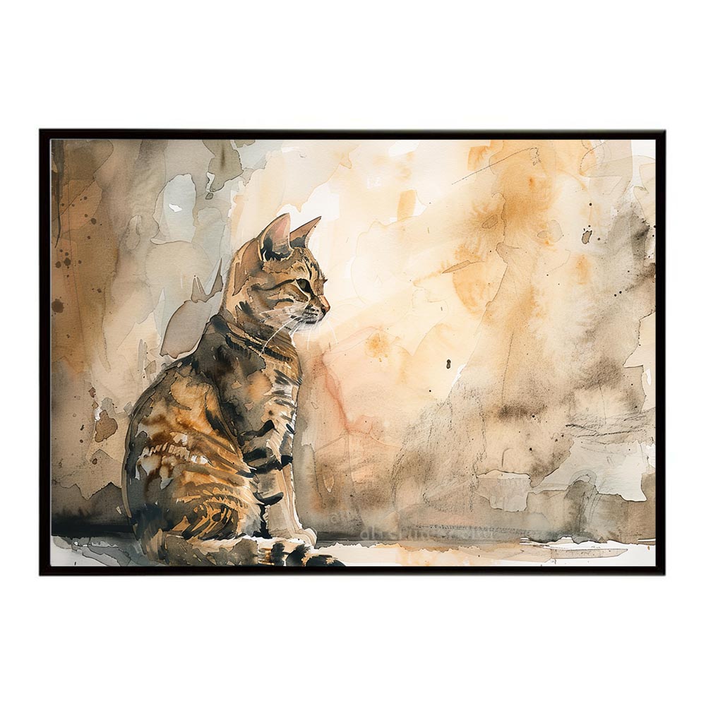 ネコ キャット 水彩 愛猫 ポスター 用紙とサイズが選べる インテリア おしゃれ アニマル 動物 ペット 愛玩 可愛い プリントポスター フォト オシャレ アート モダン シンプル お洒落 特大 大きい【lh-poster-7352】