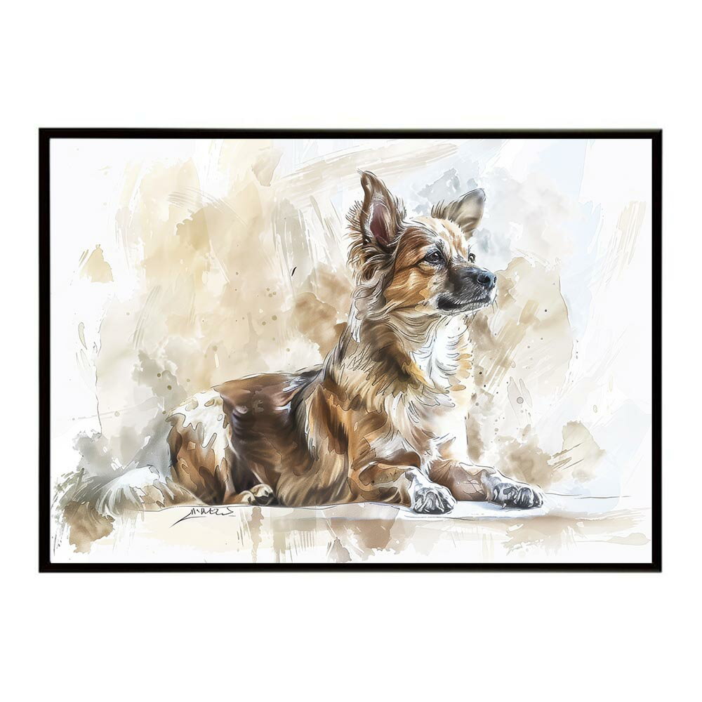 犬 ドッグ 愛犬 水彩画 イラスト ポスター 用紙とサイズが選べる インテリア おしゃれ 可愛い 絵画 プリントポスター フォト オシャレ アート モダン シンプル お洒落 特大 大きい