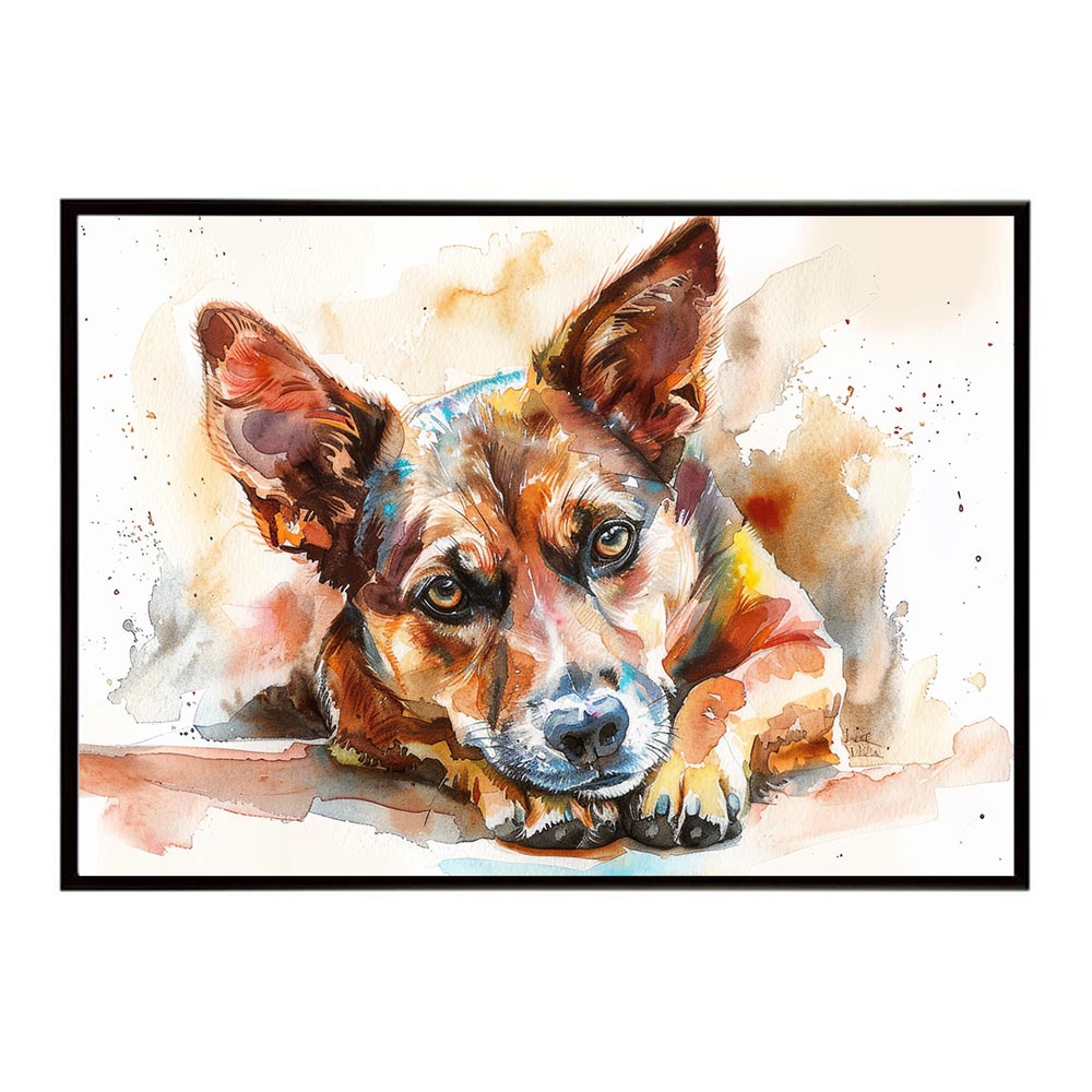 犬 ドッグ 愛犬 水彩画 イラスト ポスター 用紙とサイズが選べる インテリア おしゃれ 可愛い 絵画 プリントポスター フォト オシャレ アート モダン シンプル お洒落 特大 大きい【lh-poster-7570】