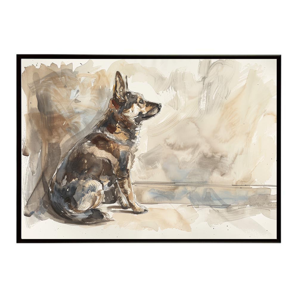 Rakuten - 犬 ドッグ 愛犬 水彩画 イラスト ポスター 用紙とサイズが選べる インテリア おしゃれ 可愛い 絵画 プリントポスター フォト オシャレ アート モダン シンプル お洒落 特大 大きい【lh-poster-7589】