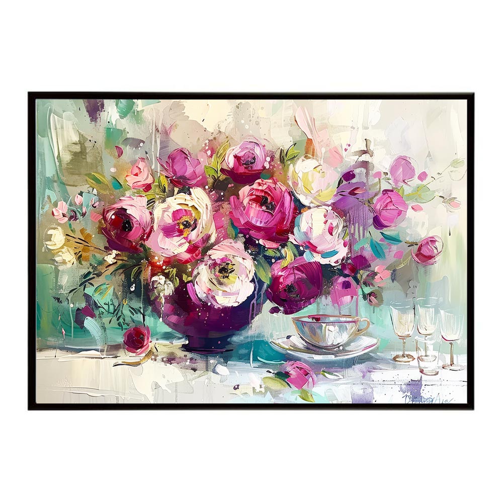 アーティスティックフラワー ポスター お花 絵画 アートフラワー ブーケ 油絵 水彩画 ペンキ 用紙とサイズが選べる インテリア おしゃれ プリントポスター フォト a0 a1 a2 a3 a4 b0 b1 b2 b3 b4 特大 大きい【lh-poster-8075】