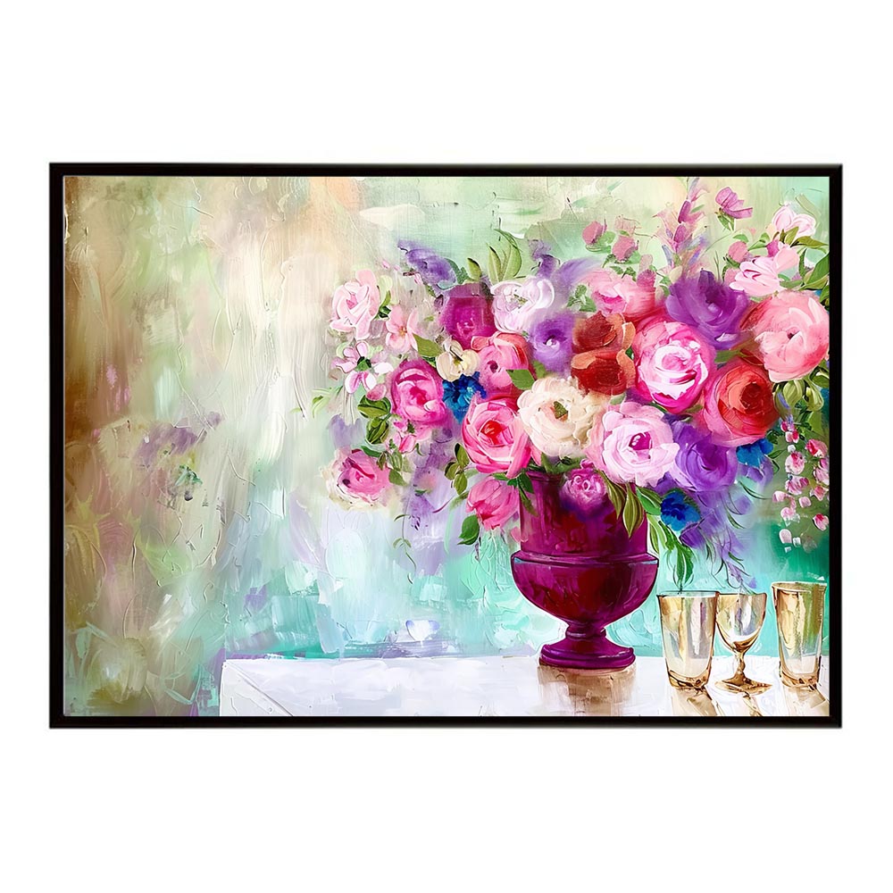 アーティスティックフラワー ポスター お花 絵画 アートフラワー ブーケ 油絵 水彩画 ペンキ 用紙とサイズが選べる インテリア おしゃれ プリントポスター フォト a0 a1 a2 a3 a4 b0 b1 b2 b3 b4 特大 大きい【lh-poster-8102】