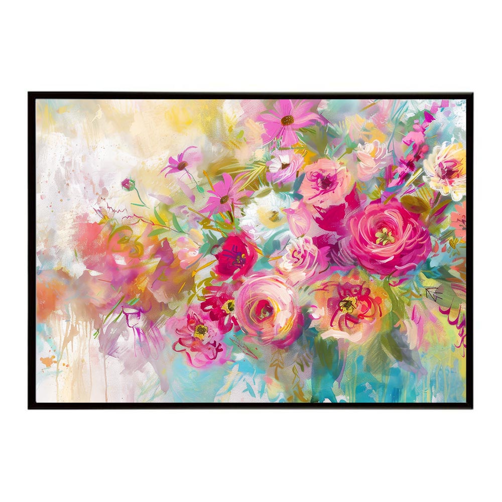 アーティスティックフラワー ポスター お花 絵画 アートフラワー ブーケ 油絵 水彩画 ペンキ 用紙とサイズが選べる インテリア おしゃれ プリントポスター フォト a0 a1 a2 a3 a4 b0 b1 b2 b3 b4 特大 大きい【lh-poster-8122】