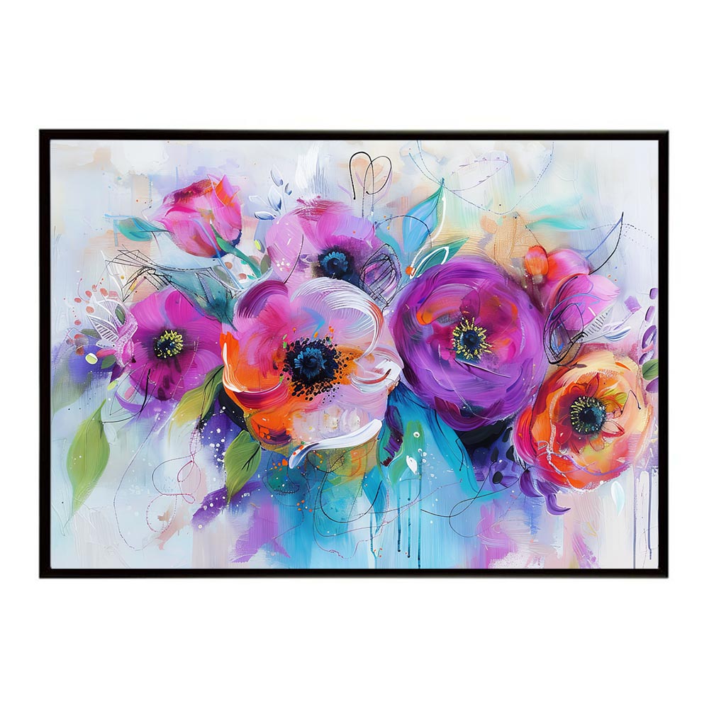アーティスティックフラワー ポスター お花 絵画 アートフラワー ブーケ 油絵 水彩画 ペンキ 用紙とサイズが選べる インテリア おしゃれ プリントポスター フォト a0 a1 a2 a3 a4 b0 b1 b2 b3 b4 特大 大きい【lh-poster-8126】