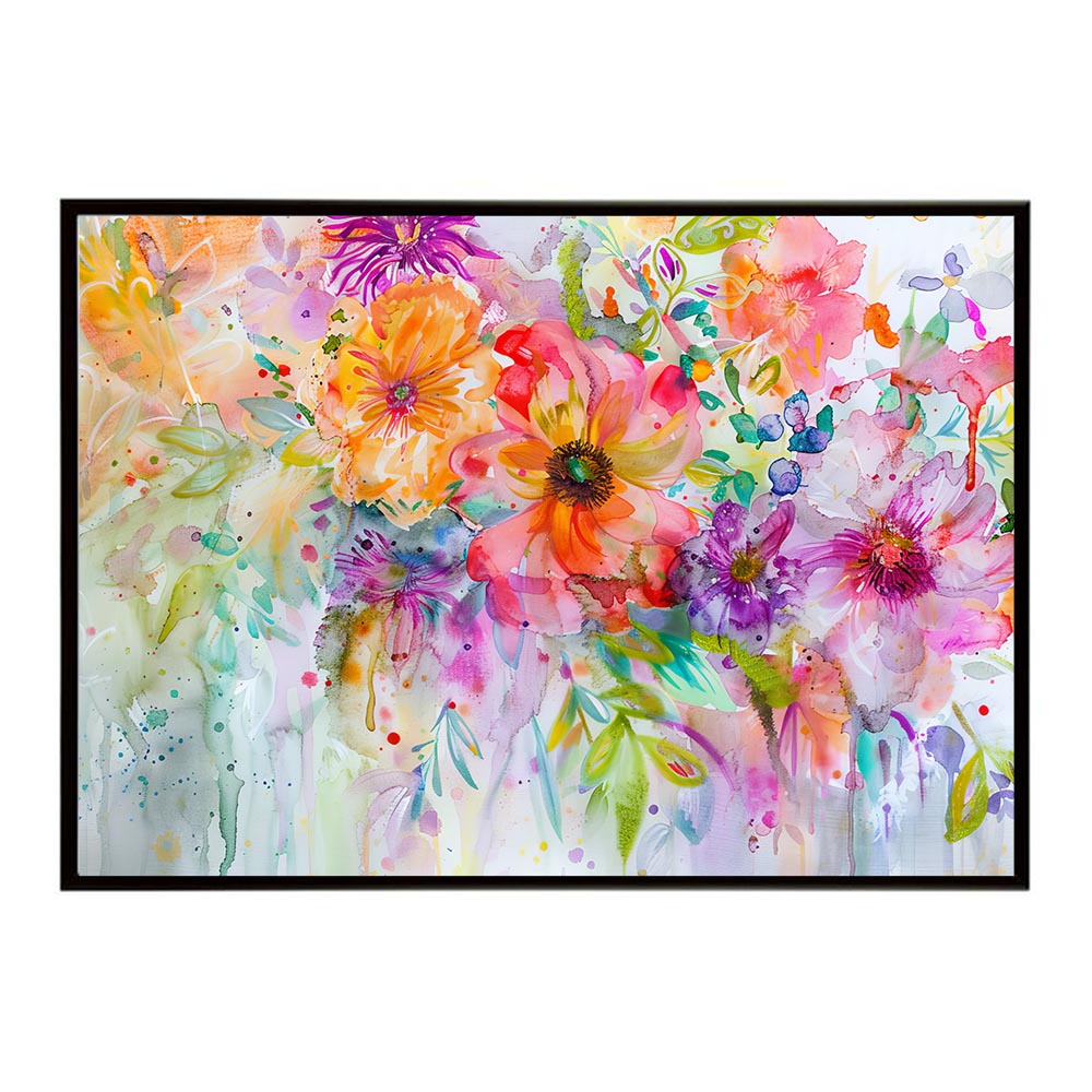 アーティスティックフラワー ポスター お花 絵画 アートフラワー ブーケ 油絵 水彩画 ペンキ 用紙とサイズが選べる インテリア おしゃれ プリントポスター フォト a0 a1 a2 a3 a4 b0 b1 b2 b3 b4 特大 大きい【lh-poster-8129】