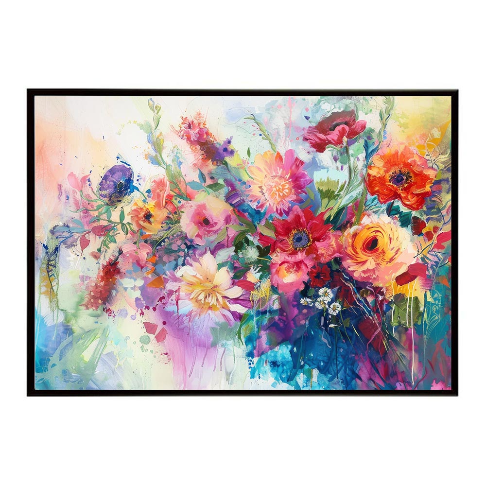 アーティスティックフラワー ポスター お花 絵画 アートフラワー ブーケ 油絵 水彩画 ペンキ 用紙とサイズが選べる インテリア おしゃれ プリントポスター フォト a0 a1 a2 a3 a4 b0 b1 b2 b3 b4 特大 大きい【lh-poster-8135】