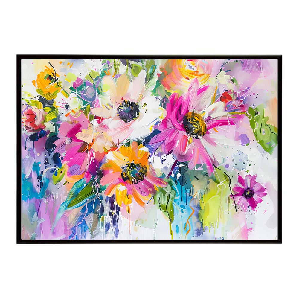 アーティスティックフラワー ポスター お花 絵画 アートフラワー ブーケ 油絵 水彩画 ペンキ 用紙とサイズが選べる インテリア おしゃれ プリントポスター フォト a0 a1 a2 a3 a4 b0 b1 b2 b3 b4 特大 大きい【lh-poster-8136】