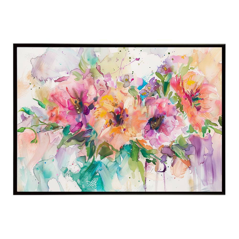 アーティスティックフラワー ポスター お花 絵画 アートフラワー ブーケ 油絵 水彩画 ペンキ 用紙とサイズが選べる インテリア おしゃれ プリントポスター フォト a0 a1 a2 a3 a4 b0 b1 b2 b3 b4 特大 大きい【lh-poster-8142】