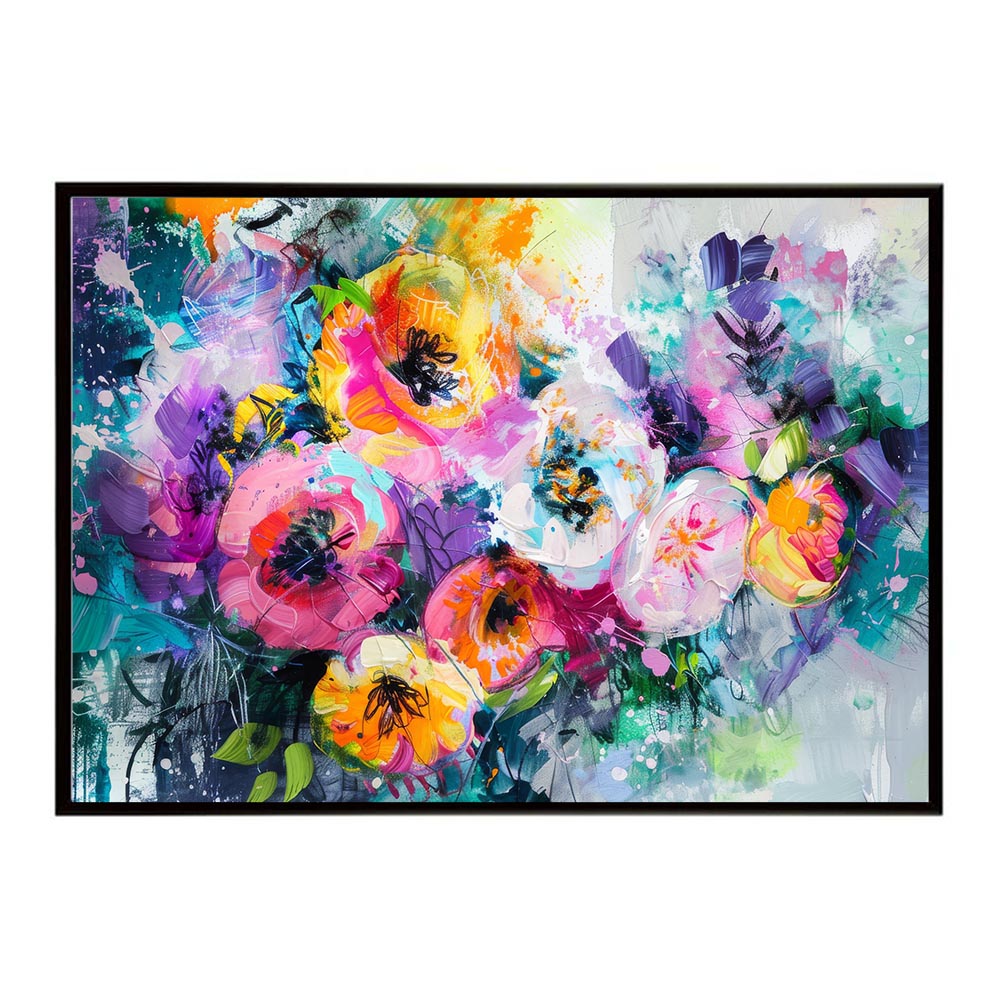 アーティスティックフラワー ポスター お花 絵画 アートフラワー ブーケ 油絵 水彩画 ペンキ 用紙とサイズが選べる インテリア おしゃれ プリントポスター フォト a0 a1 a2 a3 a4 b0 b1 b2 b3 b4 特大 大きい【lh-poster-8150】