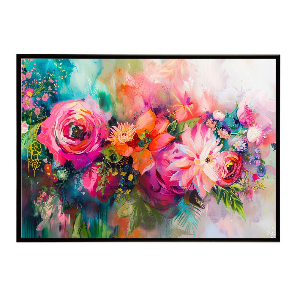 アーティスティックフラワー ポスター お花 絵画 アートフラワー ブーケ 油絵 水彩画 ペンキ 用紙とサイズが選べる インテリア おしゃれ プリントポスター フォト a0 a1 a2 a3 a4 b0 b1 b2 b3 b4 特大 大きい【lh-poster-8153】