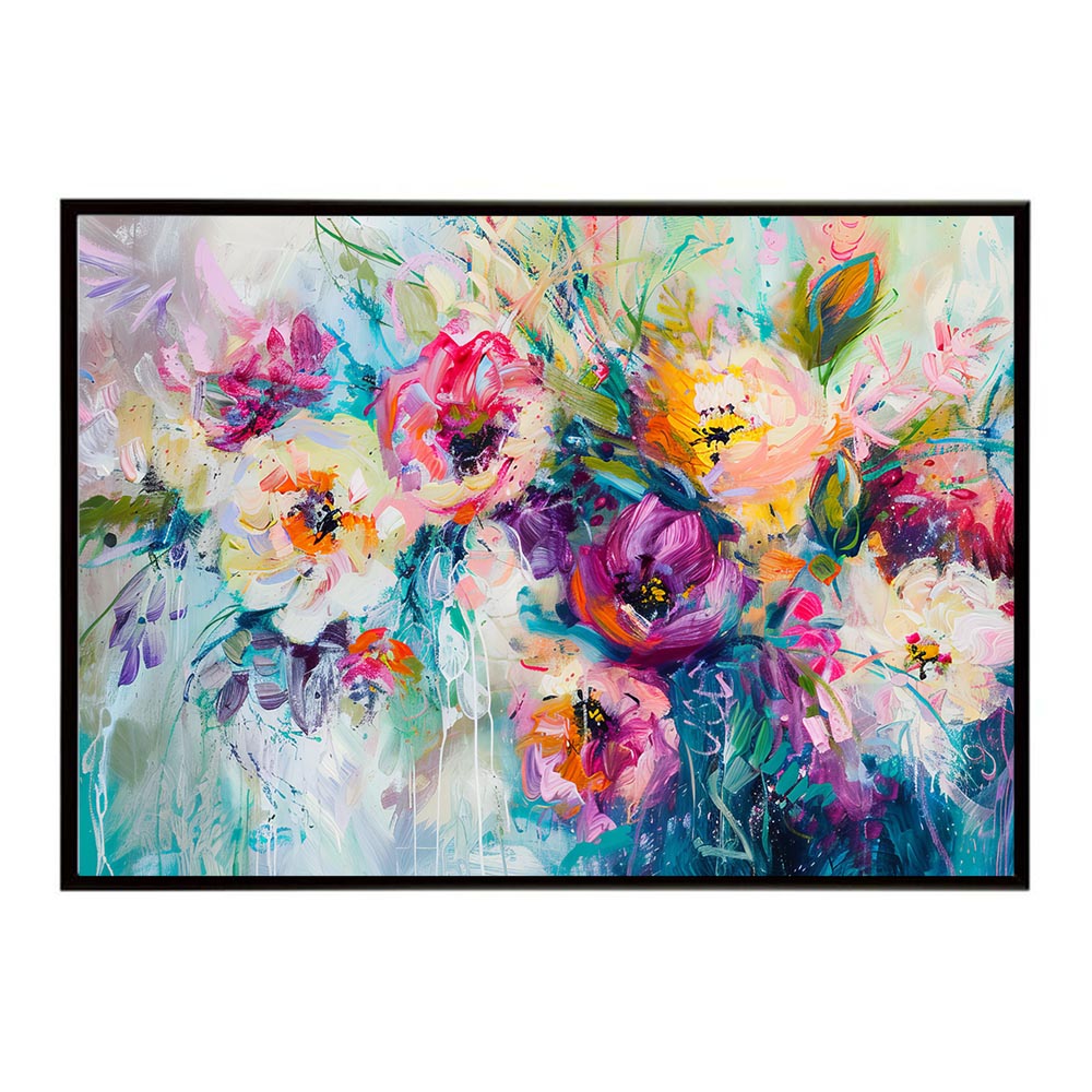 アーティスティックフラワー ポスター お花 絵画 アートフラワー ブーケ 油絵 水彩画 ペンキ 用紙とサイズが選べる インテリア おしゃれ プリントポスター フォト a0 a1 a2 a3 a4 b0 b1 b2 b3 b4 特大 大きい【lh-poster-8155】