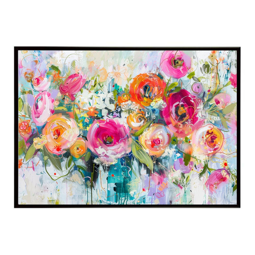 アーティスティックフラワー ポスター お花 絵画 アートフラワー ブーケ 油絵 水彩画 ペンキ 用紙とサイズが選べる インテリア おしゃれ プリントポスター フォト a0 a1 a2 a3 a4 b0 b1 b2 b3 b4 特大 大きい【lh-poster-8159】