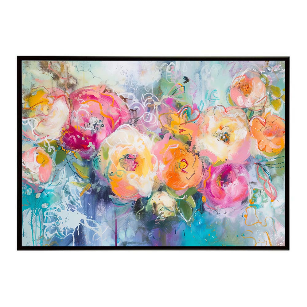アーティスティックフラワー ポスター お花 絵画 アートフラワー ブーケ 油絵 水彩画 ペンキ 用紙とサイズが選べる インテリア おしゃれ プリントポスター フォト a0 a1 a2 a3 a4 b0 b1 b2 b3 b4 特大 大きい【lh-poster-8162】