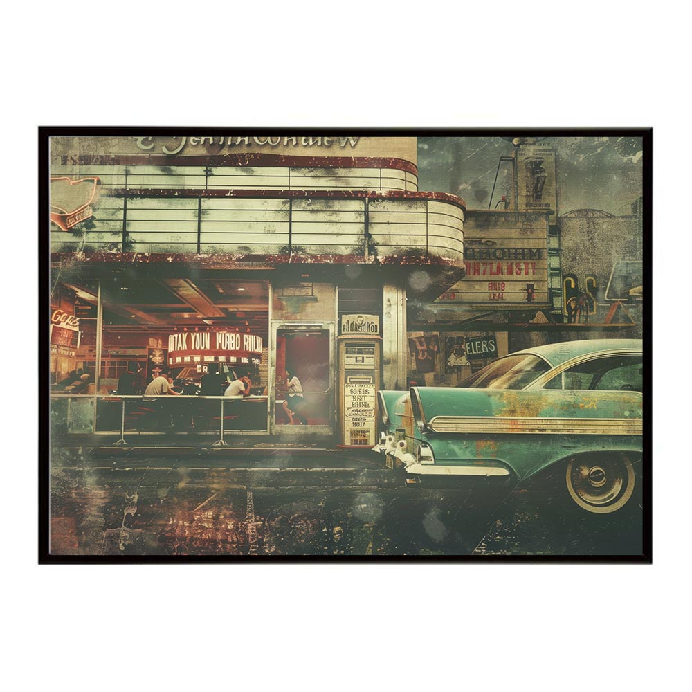 Rakuten - コンセプトアート レトロ アメリカ アメリカン ダイナー 1980 1970 1960 ポスター インテリア ネガ フィルム シャビー 古い アーカイブ おしゃれ プリントポスター フォト オシャレ アート モダン 【lh-poster-8239】
