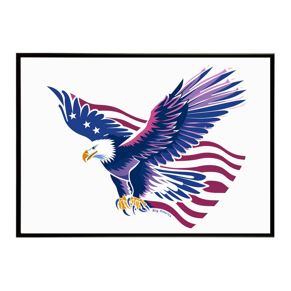 アメリカン＆イーグル 国旗 鷹 鷲 トンビ 星条旗 フラッグ アメリカ アートポスター 用紙とサイズが選べる インテリア おしゃれ プリントポスター フォト オシャレ アート アメリカンレトロ インダストリアル ハリウッド a0 a1 a2 a3 a4 b0 b1 b2 b3 b4【lh-poster-8705】