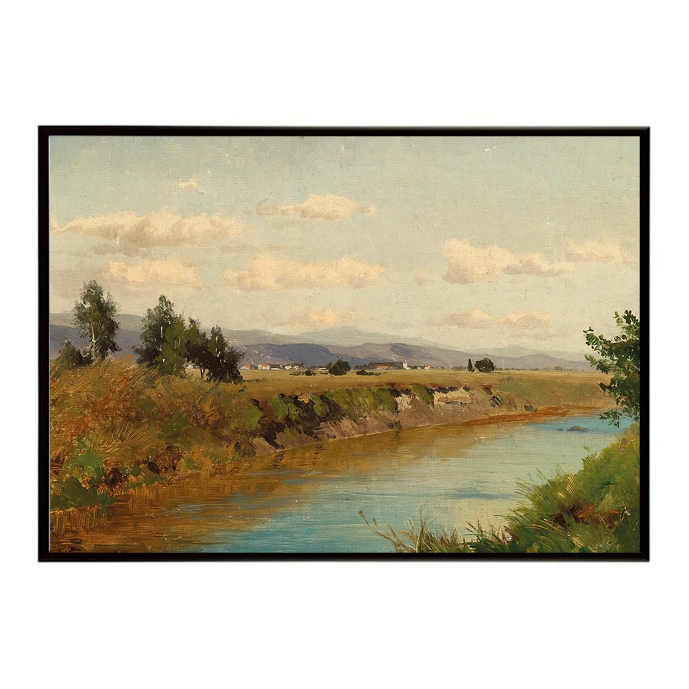 世界の古い絵画 レトロポスター デジタルリマスターA Summer Landscape with Stream インテリア a0 a1 a2 a3 a4 b4 b0 b1 b2 b3作品 油絵 水彩画 おしゃれ モダン シンプル お洒落【bn-poster-2579】