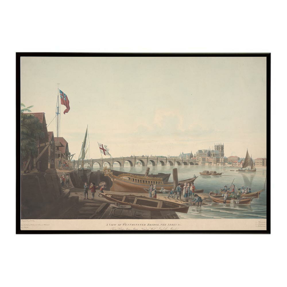 世界の古い絵画 レトロポスター デジタルリマスターA View of Westminster Bridge the Abbey and Church インテリア a0 a1 a2 a3 a4 b4 b0 b1 b2 b3作品 油絵 水彩画 おしゃれ モダン シンプル お洒落【bn-poster-2605】