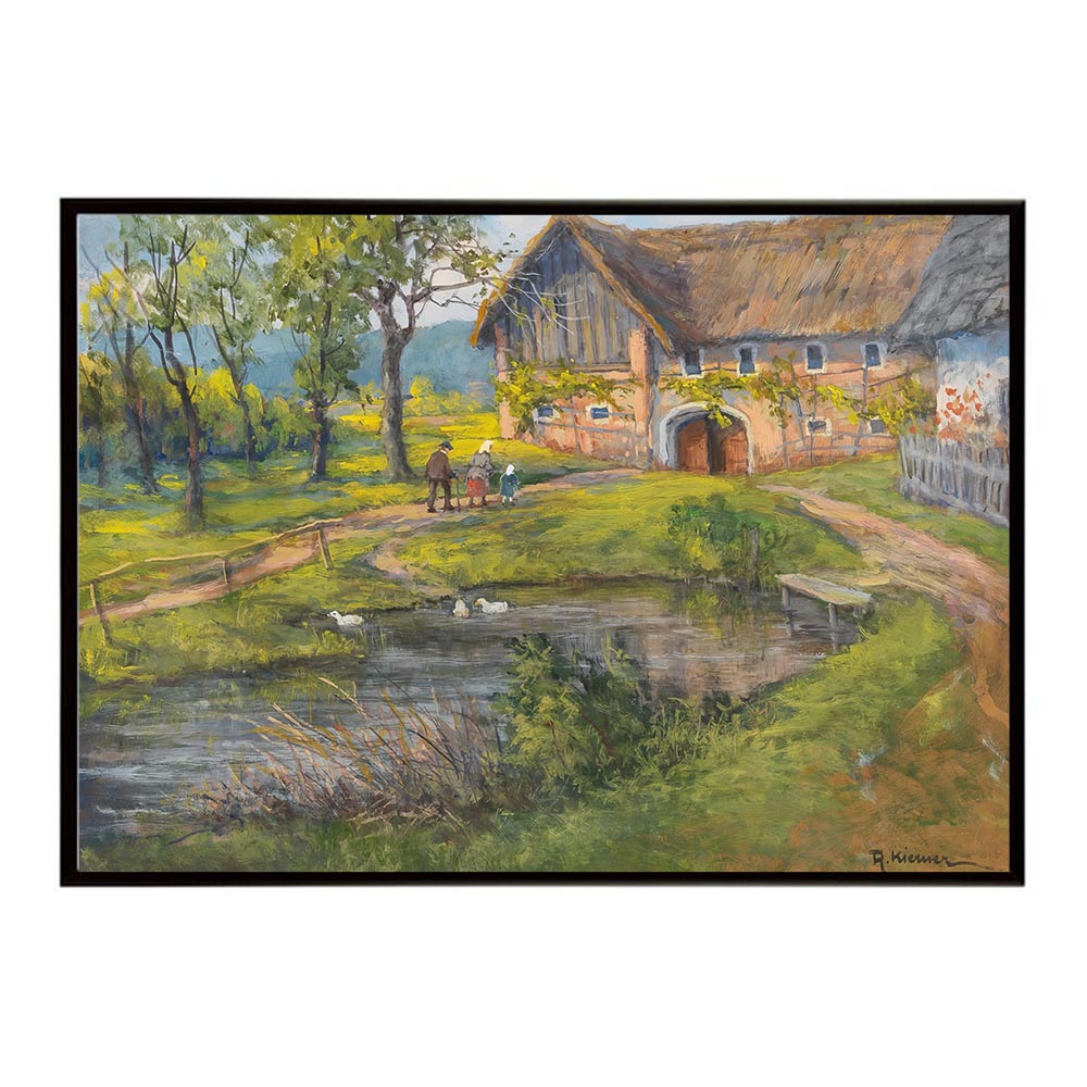 Rakuten - 世界の古い絵画 レトロポスター デジタルリマスターBauernhof und Ententeich インテリア a0 a1 a2 a3 a4 b4 b0 b1 b2 b3作品 油絵 水彩画 おしゃれ モダン シンプル お洒落【bn-poster-2810】