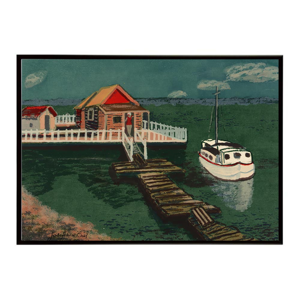 世界の古い絵画 レトロポスター デジタルリマスターBoathouse インテリア a0 a1 a2 a3 a4 b4 b0 b1 b2 b3作品 油絵 水彩画 おしゃれ モダン シンプル お洒落【bn-poster-2883】
