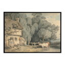 世界の古い絵画 レトロポスター デジタルリマスターCountry Scene; Figures by a Cottage Door and Cattle in ...
