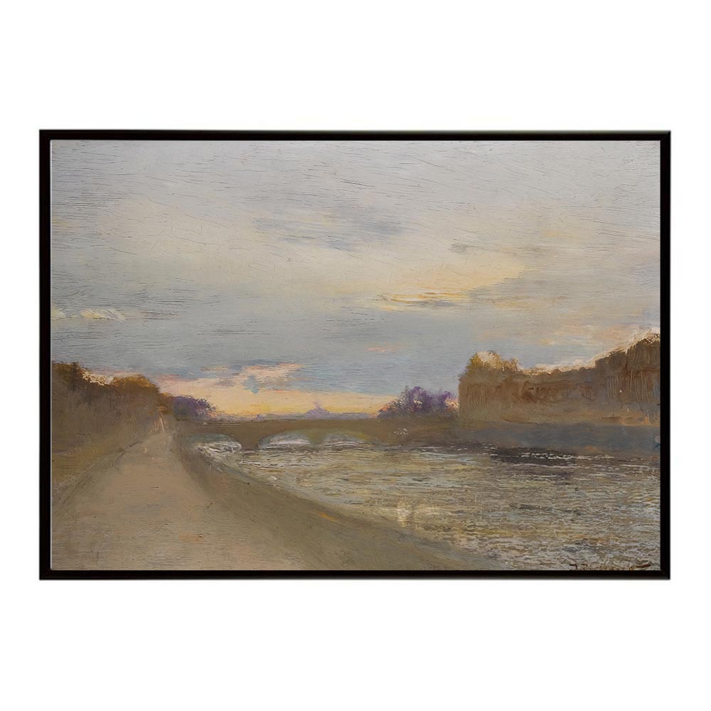 世界の古い絵画 レトロポスター デジタルリマスターEvening View Of The Seine By The Louvre インテリア a0 a1 a2 a3 a4 b4 b0 b1 b2 b3作品 油絵 水彩画 おしゃれ モダン シンプル お洒落【bn-poster-3165】