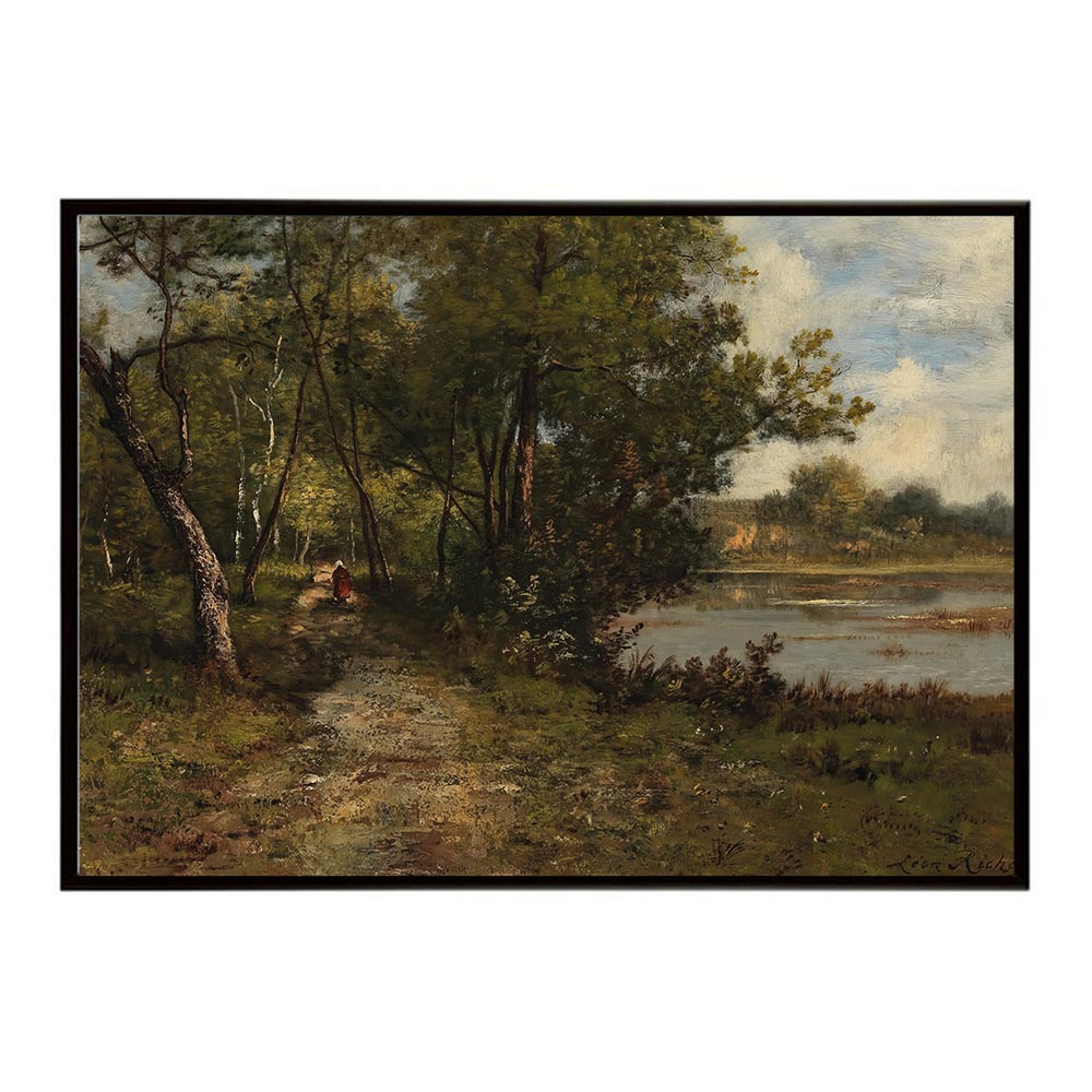 世界の古い絵画 レトロポスター デジタルリマスターMarcher au bord de la riviere インテリア a0 a1 a2 a3 a4 b4 b0 b1 b2 b3作品 油絵 水彩画 おしゃれ モダン シンプル お洒落【bn-poster-3796】