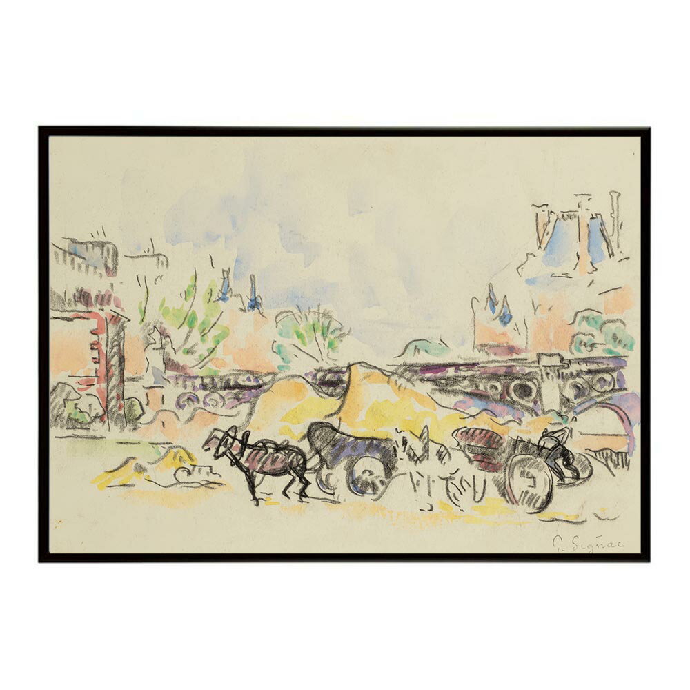 世界の古い絵画 レトロポスター デジタルリマスターParis le quai au Pont des Saints-Peres インテリア a0 a1 a2 a3 a4 b4 b0 b1 b2 b3作品 油絵 水彩画 おしゃれ モダン シンプル お洒落【bn-poster-4015】