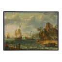世界の古い絵画 レトロポスター デジタルリマスターShips Moored Off A Rocky Coastline With Fishermen Unloading Their Catch インテリア a0 a1 a2 a3 a4 b4 b0 b1 b2 b3作品 油絵 水彩画 おしゃれ モダン シンプル お洒落【bn-poster-4286】