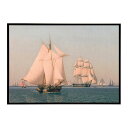 世界の古い絵画 レトロポスター デジタルリマスターShips under sail in a mild breeze on a clear summer’s a...