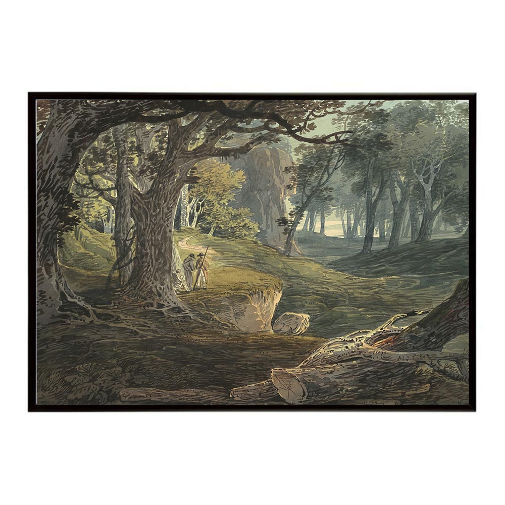 世界の古い絵画 レトロポスター デジタルリマスターTravellers in a Woodland Glade インテリア a0 a1 a2 a3 a4 b4 b0 b1 b2 b3作品 油絵 水彩画 おしゃれ モダン シンプル お洒落【bn-poster-4682】